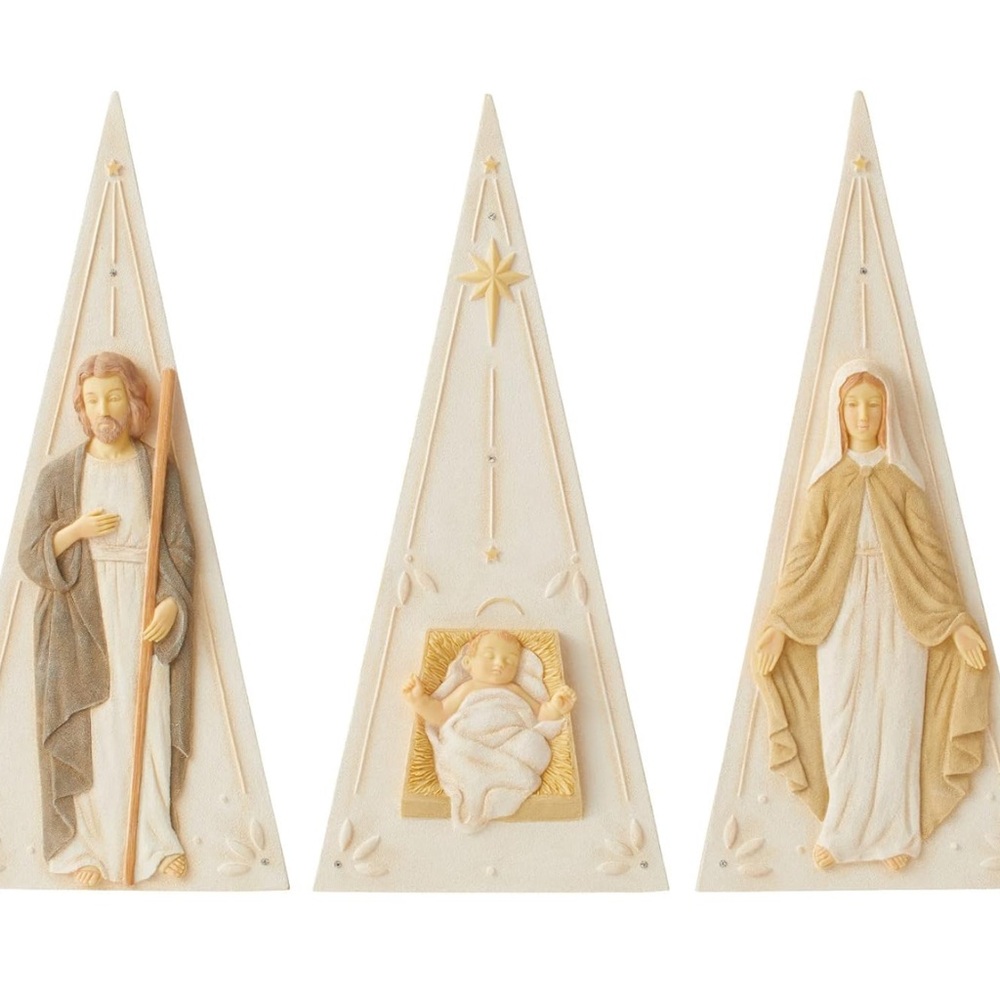 3 Piece Holy Family Nativity Pyramid Figure Set 9.5” Enesco